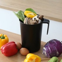 싱글 신혼라이프 위생적인 밀폐형 음식물 쓰레기통 2L, 블랙, 1개