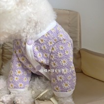 강아지 할머니 옷 조끼 꽃무늬 요크셔테리어 비숑 애완옷 가을 겨울 가디건 반려견 커플룩