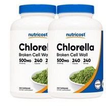 뉴트리코스트 Nutricost 클로렐라 추출물 500mg 240캡슐, 2팩