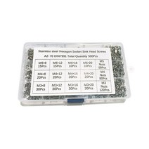 [금일솔루션] 500개 M3 M4 M5 라운드 헤드 육각 렌치볼트 나사 너트 세트, 02 접시머리