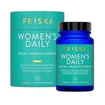 필수 효소 FRISKA Womens Daily | Digestive Enzyme and Probiotics Supplement Natural Support for Female Di, Woman, 30 Count (Pack of 1)