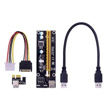 그래픽 카드 CHIPAL VER006S PCI-E 라이저 카드 006S PCIE PCI Express 1x ~ 16x 확장기 어댑터 USB 3.0 케이블 SATA-gpu용 4, 30CM