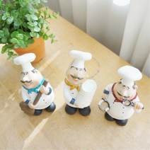 레스토랑인형소품 주방장 요리사모형 3set 개업집선물 엔틱스타일 거실장식품