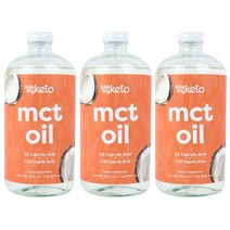 키스마이키토 MCT 오일 C8 + C10 언플레이버드, 946ml, 3개