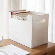 책상정리 수납상자 플라스틱 서류보관함 책장칸막이 데스크정리, 베이지