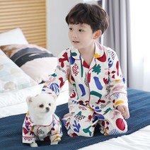 애견의류 개플룩 앙리마티스 고양이옷 면파자마 개옷 실내복 개플룩 IV, 펫_블루