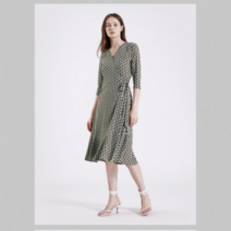 쉬즈미스 기하학 패턴 브이넥 랩 원피스_SWWOPL21150