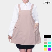 옆주머니 허리밴드 원피스 앞치마 여유로운 너비조절, 보라(sfae72)