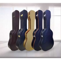 기타케이스 가죽 통기타 가방 보관 포크 하드 40인치, 40/41인치 가죽-브라운 악어 패턴