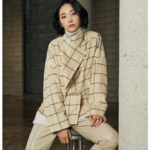 [런칭가 79000원]J by 울블렌드 투웨이 숏 체크코트