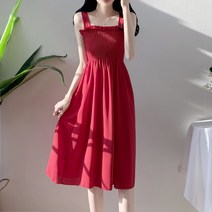 [3color/시원해] 발리 여신 스모크 스퀘어넥 밴딩 프릴 나시 롱원피스 민소매 여름 휴가 바캉스 휴양지 바다 데이트룩 여행룩