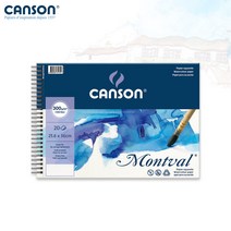 캔손 몽발 수채 스프링제본 8절 300g 25.6x36 20매입, CA807-SP8