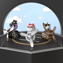 [벨라독스] 에어휠 BD-1 프로펠러 차량용 방향제 송풍구 디퓨저, 도둑고양이_블랙, 화이트코튼