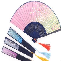 접이식 대나무 전통 부채 블랙 외국인 선물 부채춤 무용 한국 민속, 1개