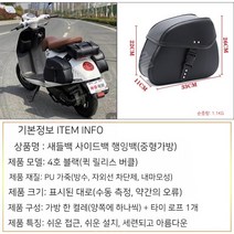 리어백 모토바이크 사이드백 오토바이 여행 대용량 배낭 라이더 가방 방수, 13호 블랙 페어(더블 버클)