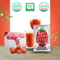 햇또롱 GAP 충남부여 대추방울토마토즙 120ml*30포 1박스 해썹 방울토마토 어린이 기호식품 품질인증
