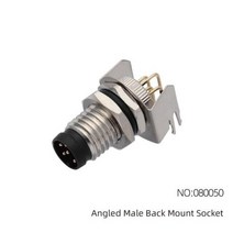 CAZN M8 앵글 수 백 마운트 소켓 34568 코어 항공 플러그 IP6768 방수 용접 PCB 커넥터, 없음, 080050 Male+3 core A