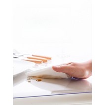 유리 대용 pvc 식탁보 방수 및 노 워시 테이블 매트 투명 커피 책상 주방 식탁 PU, 90x150cm, 항균 투명 6.0 두께 4.0