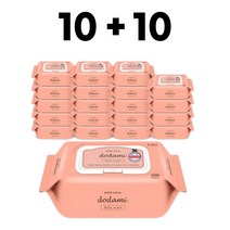 도담이 아기 물티슈 휴대용 캡형 40g 100매 20팩