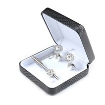 남성 정장 넥타이핀 커프스버튼 세트 포인트 투명