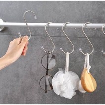 에테르코 스테인레스 S자고리 5개입 모자 가방걸이 후크, 스텐 S자고리 5개입(중형)