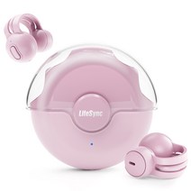 LifeSync 오픈형 블루투스 이어폰 귀걸이형 무선 이어폰, 핑크, H08
