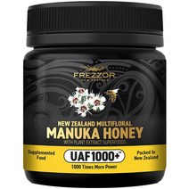 미국직구 FREZZOR 프리미엄 뉴질랜드 생 멀티플로랄 마누카 허니 UAF1000+ 슈퍼 230% 더 많은 생물학 엑티브 일상의 슈퍼푸드 1병(8.8oz/250g), 수량, 상세참조