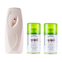 묻따 화장실 타이머 방향제 자동 분사기 실내용 업소용, 로맨틱가든, 분사기(기본형)+향캔2개