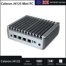 미니PC 팬리스 미니 PC 인텔 2.5G 4x LAN 스위치 셀러론 N5105 4x2500M i225 Nics 라우터 서버 ESXI HD VGA PfSense VPN 방화벽 기기, [02] J4125-No OS, [01] NO RAM NO SSD NO WF