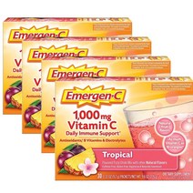 Emergen-C Vitamin C Powder 이머젠씨 1000mg 비타민 C 파우더 30포 1팩, 4팩