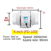 업소용 공업용 산업용 환풍기 비닐하우스 창문형 환기팬 배기팬 3/4/5/6inch 배기 팬 주방 파이프 덕트 욕, 02 4inch_02 EU