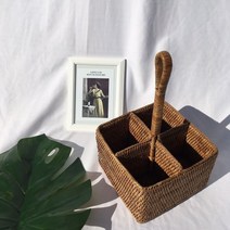 ileum쇼핑^^m라탄 바구니 콘디멘트홀더 소 바스켓 리모컨꽂이 왕골 품수납함 칸막이함 인테리어함 수납함 인테리어품medi^^, ab^선택없는