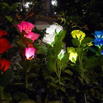 신성나라 태양광 장미 정원등 태양열 LED 꽃모양 조명 화단 정원 조경전구 조명 야외등 잔디 실외정원등, 옐로우