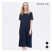 바닐라비 여성 주름 패치 원피스