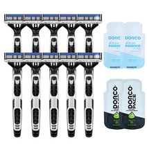 [개별포장] ALL NEW 도루코 페이스4 휴대용 면도기 10개 + 올인원에센스 2개 + 모이스처라이징 쉐이빙 젤 2개, 1세트