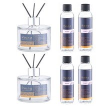 레이나퍼퓸 공병2개+리필150mlx4+스틱4세트+선물박스, 블랙병2개_쟈스민4개