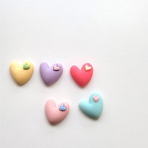 칼라 더블하트 4개 머리핀 헤어핀 머리끈 장식 재료