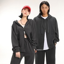 그랜피니 남녀공용 투웨이 지퍼 베이직 무지 후드집업 GFHZ01