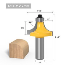 트리머 목공 라운딩 라우터 커터 코너 커터 . 섕크 라운드 오버 비트 도구용 베어링 포함 텅스텐 카바이드 라운더 모서리컷팅기코너재단기 모서리컷팅기, 0.5인치 x 12.7인치