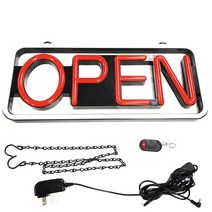 led전광판 led 야광 네온 전자 조명 간판 OPEN 가게, 빨간색과 하얀색