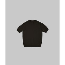 폭스 라쿤 울 반목 반팔 니트 블랙