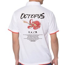 [피싱웨어]빨간 문어낚시 티셔츠 VER3 에깅 루어 기능성 낚시티셔츠 빅사이즈가능, 반팔카라쿨티셔츠, 3L(110), 화이트