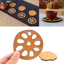 손님초대 전통차 고급 나무 찻잔받침(5p) 음료잔 카페분위기 디자인 커피잔, 연꽃