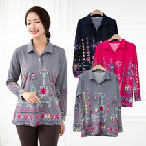 엄마옷 모슬린 긴팔 카라 티셔츠 TK108008마담 미시옷 50대 중년여성의류 60대 엄마옷 빅사이즈 할머니옷 여성옷