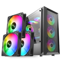대형 선풍기 축사용 업소용 공업용 선풍기 PC 케이스 120mm 팬 3 핀 빅 4 RGB 다채로운 램프 라디에이터 쿨, 01 1500RPM_01 RGB_01 1PCS