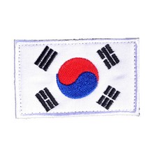태극기 자수 밸크로 와펜 태극 마크 태권도 화이트