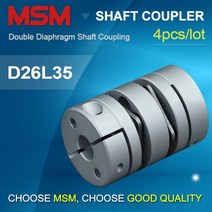 모터 커플링 4pcs MSM 유연한 이중 다이어프램 샤프트 커플 링 D26L35 탄성 디스크 커플러 OD26mm 커넥터 인코더 볼 스크류, 6.35x8