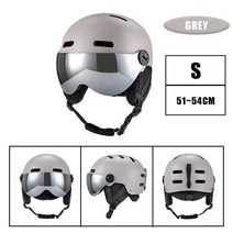 스키 스노우보드 헬멧 용품 바이저 고글 안전 스케이트보드 오토바이 설상차 성인 및 어린이용 스포츠, 16.Grey S