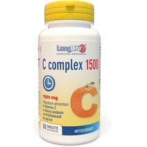 Longlife LongLife® C-complex 1500 |비타민 C 1500mg 적시 방출 |고용량 |감귤류 바이오플라보노이드 및 케르세틴 함유 |방어 |100일 치료 |글루, 2개