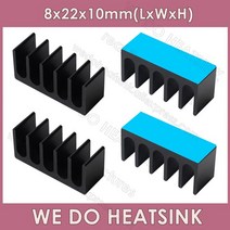 서멀구리스 WE DO HEATSINK 열 패드 포함 또는 미포함 딥 롱 소형 블랙 양극 산화 및 실버 알루미늄 방열판 8x22x10mm, 12.Black With Pad - 30pcs